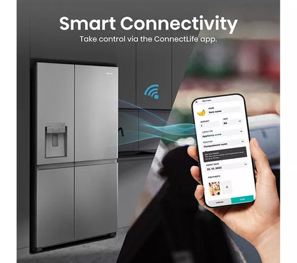 Hisense Pure Flat Infinite RS818N4TIE Geladeira e Freezer Inteligente Estilo Americano