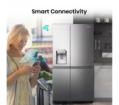 Hisense Pure Flat Infinite RS818N4TIE Geladeira e Freezer Inteligente Estilo Americano